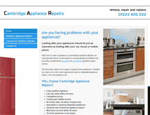 Tablet Screenshot of cambridgeappliancerepair.co.uk